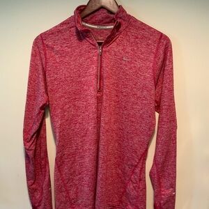 Nike Heathered Red Quarter-Zip Top